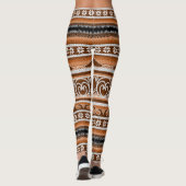 Winter Oranje noords ontwerp Leggings (Achterkant)