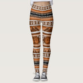 Winter Oranje noords ontwerp Leggings (Voorkant)