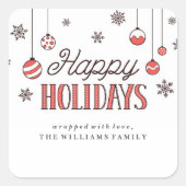 Winter Ornamenten kerstcadeaus labels (Voorkant)