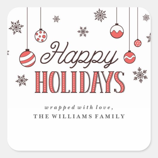 Winter Ornamenten kerstcadeaus labels (Voorkant)