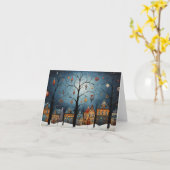 Winter Ornamenten Skandinavische volkskunst Kerst Kaart (Gele Bloem)