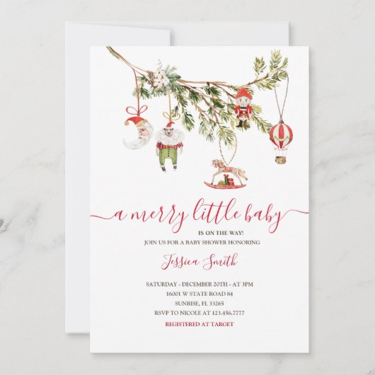 Winter Ornamenten Vakantie Feest Uitnodigen Kaart (Voorkant)