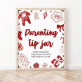Winter Ouderschap Tip Jar Advies Sign Baby shower Poster