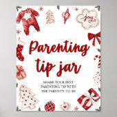 Winter Ouderschap Tip Jar Advies Sign Baby shower Poster (Voorkant)