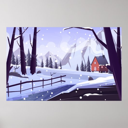 Winter Outdoor landschap Poster (Voorkant)