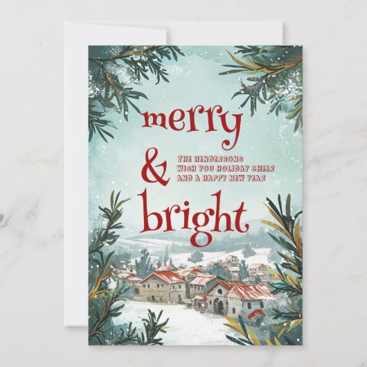 Winter Outdoor Scenery Vrolijk en helder Feestdagenkaart (Voorkant)