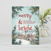 Winter Outdoor Scenery Vrolijk en helder Feestdagenkaart (Staand voorkant)