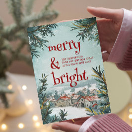 Winter Outdoor Scenery Vrolijk en helder Feestdagenkaart