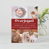 Winter Overjoyed vakantie Kerstmis foto geboorte Aankondiging (Staand voorkant)