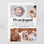 Winter Overjoyed vakantiefoto geboorte Aankondiging (Voorkant / Achterkant)