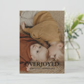 Winter Overjoyed vakantiefoto geboorte Aankondiging (Staand voorkant)