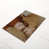 Winter Overjoyed vakantiefoto geboorte Folie Feestdagenkaart (Gedraaid)