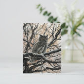 Winter Owl Briefkaart (Staand voorkant)