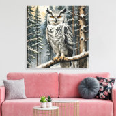 Winter Owl Canvas Art Afdruk (Insitu (Woonkamer))