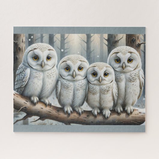 winter owl Christmas snow Legpuzzel (Horizontaal)