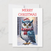 Winter Owl Christmas Wishes Kaart (Voorkant)