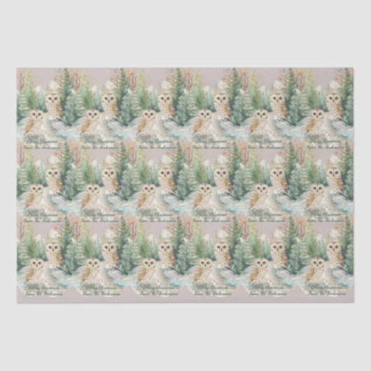 Winter Owl Christmas– Woodland Tissue Paper Tissuepapier (Voorkant)