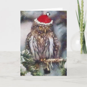 Winter Owl Feestdagen Kaart