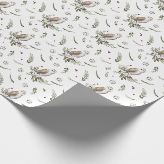 Winter Owl Gift Cadeaupapier (Hoek)