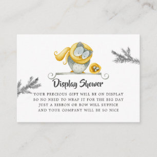 Winter Owl Kerstmis Baby shower Display Shower Informatiekaartje