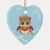 Winter Owl kerstversiering Keramisch Ornament (Rechts)