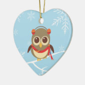 Winter Owl kerstversiering Keramisch Ornament (Links)
