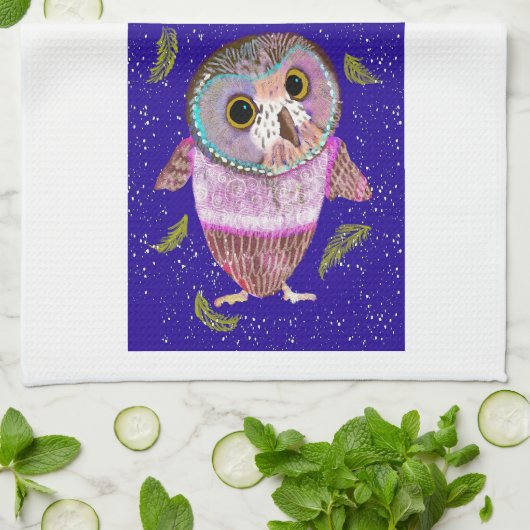 Winter Owl Kitchen Towel Theedoek (Gevouwen)