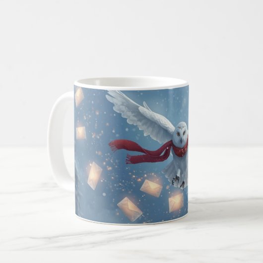 “Winter Owl Magic” Christmas Owl  Koffiemok (Voorkant links)
