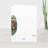 Winter Owl Polkadot Verjaardag Kaart (Achterkant)