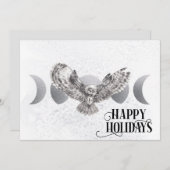 Winter Owl Prettige feestdagen kerstfeestdag Feestdagenkaart (Voorkant / Achterkant)
