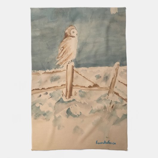 Winter Owl Tea Towel Theedoek (Verticaal)