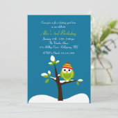 Winter Owl Uitnodiging (Staand voorkant)