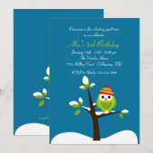 Winter Owl Uitnodiging (Voorkant / Achterkant)