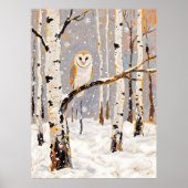 Winter Owl Wall Art Poster of ontkoppelingspapier (Voorkant)