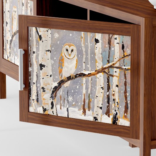 Winter Owl Wall Art Poster of ontkoppelingspapier