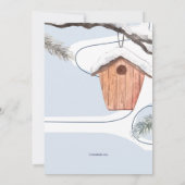 Winter Owl Waterverf Uitnodiging (Achterkant)