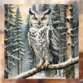 Winter Owl Window Cling Raamsticker (Vel 2)