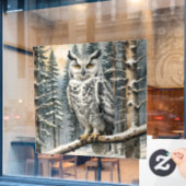Winter Owl Window Cling Raamsticker (Cafe Raam)