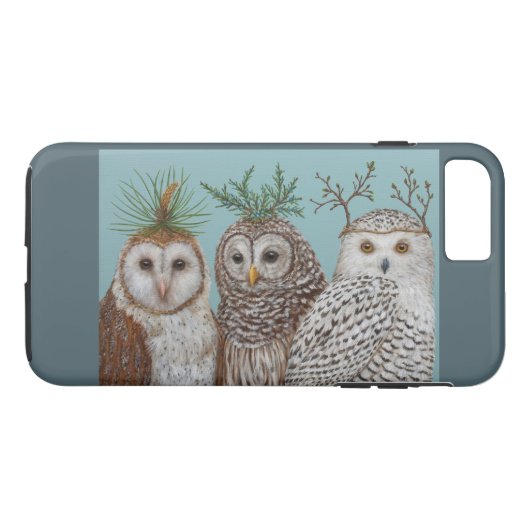 Winter owls Apple iPhone 7 Plus, hard Hoesje (Achterkant (Horizontaal))