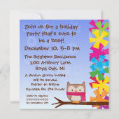 Winter Owls Holiday Invitation Kaart (Achterkant)