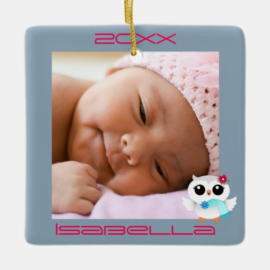 Winter Owls Keramisch Ornament (Voorkant)