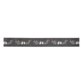 Winter Owls Satin Ribbon - Black Satijnen Lint (Voorkant)