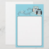 Winter Owls Stationery Briefpapier (Voorkant / Achterkant)