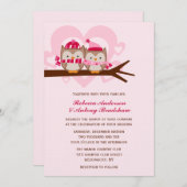 Winter Owls Wedding Kaart (Voorkant / Achterkant)