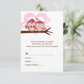 Winter Owls Wedding RSVP-kaarten RSVP Kaartje (Staand voorkant)