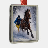 Winter Paard Vakantie Ornamenten (Rechts)