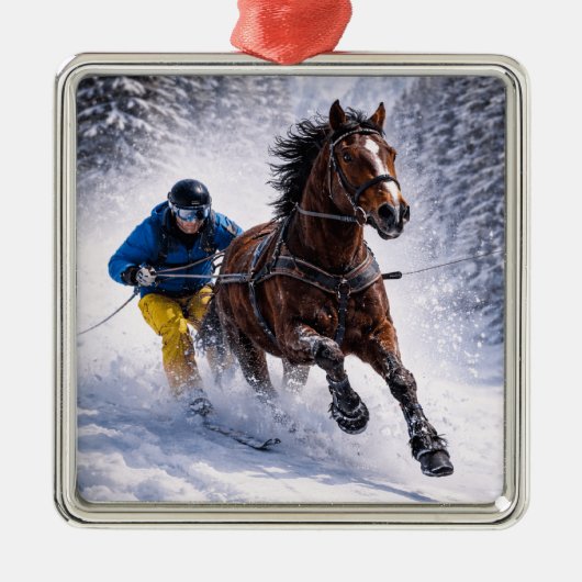 Winter Paard Vakantie Ornamenten (Voorkant)