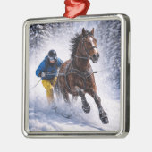 Winter Paard Vakantie Ornamenten (Links)