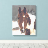 Winter Paard Verpakt Canvas (Insitu (Houten vloer))