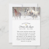 Winter Paarden Dank u voor sympathie woorden Bedankkaart (Achterkant)